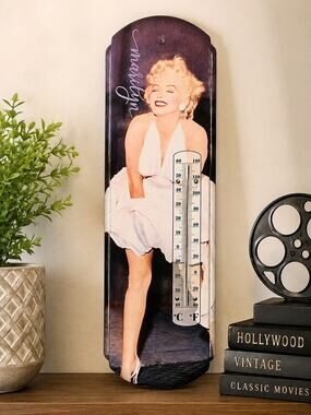 Vintage Marilyn Monroe Metal Wall Thermometer Celsius Fahrenheit Retro Pin Up